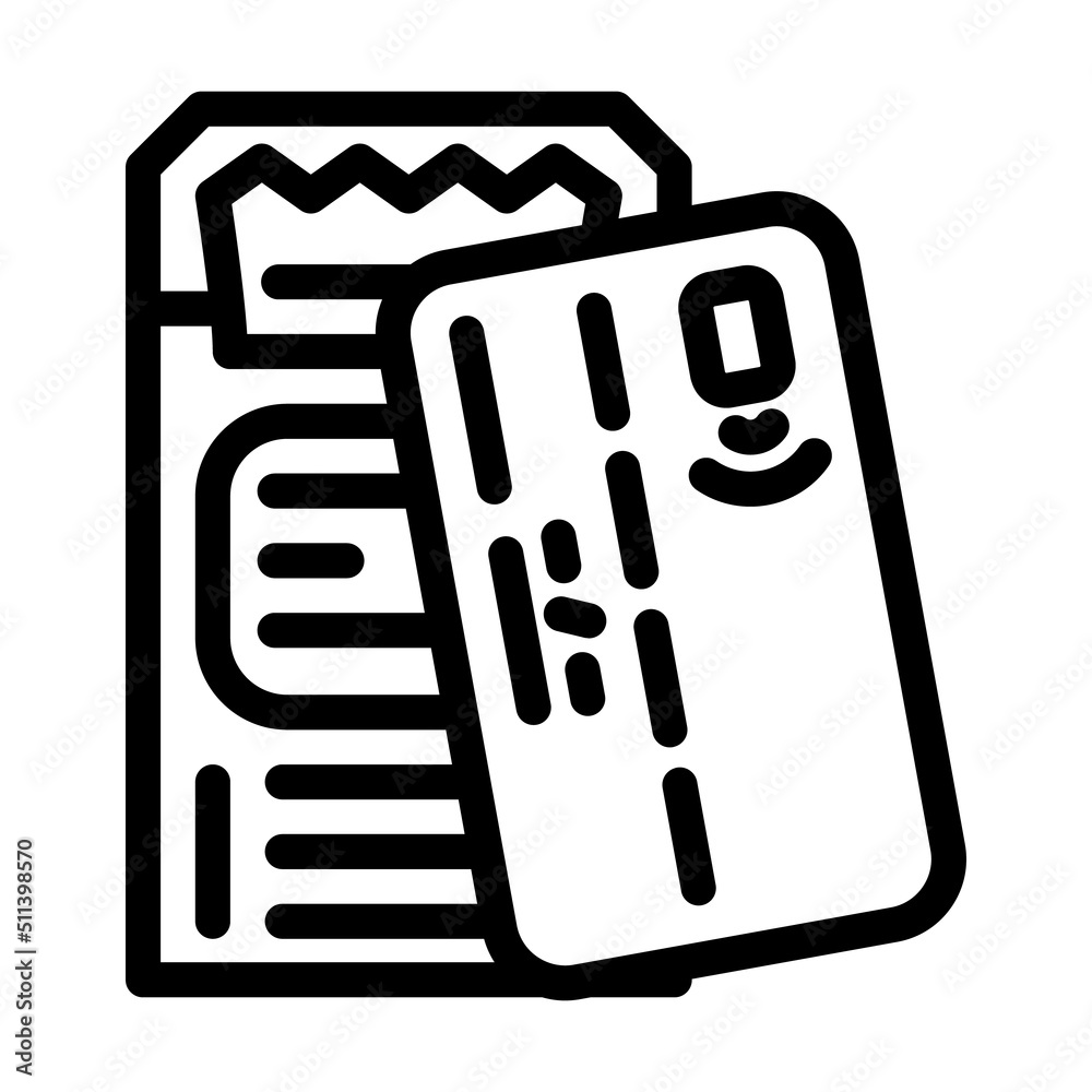 cashless contactless card line icon vector. cashless contactless card sign. isolated contour symbol black illustration cashless contactless card line icon vector. cashless contactless card sign. isolated contour symbol black illustration
