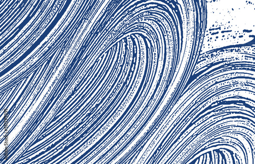 Grunge texture. Distress indigo rough trace. Ecsta