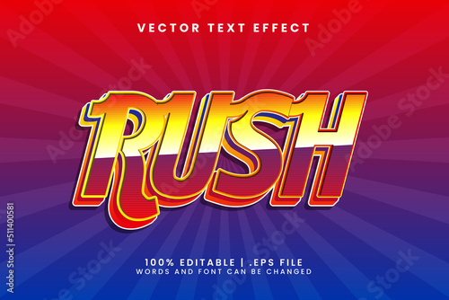 rush text effect with editable text style