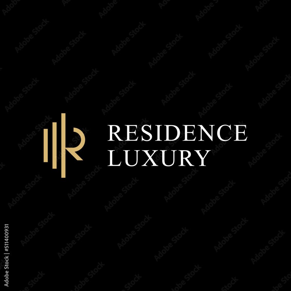 logos for luxury properties and residences with the letter R