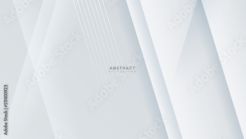 Modern simple minimal white geometric shapes corporate abstract technology background. Vector abstract graphic design banner pattern presentation background web template.