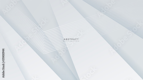Modern simple minimal white geometric shapes corporate abstract technology background. Vector abstract graphic design banner pattern presentation background web template.