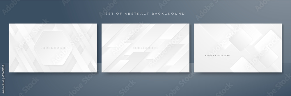 Set of white abstract background Set of white abstract background