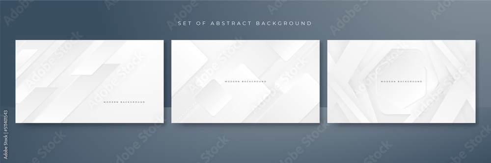 Set of white abstract background Set of white abstract background