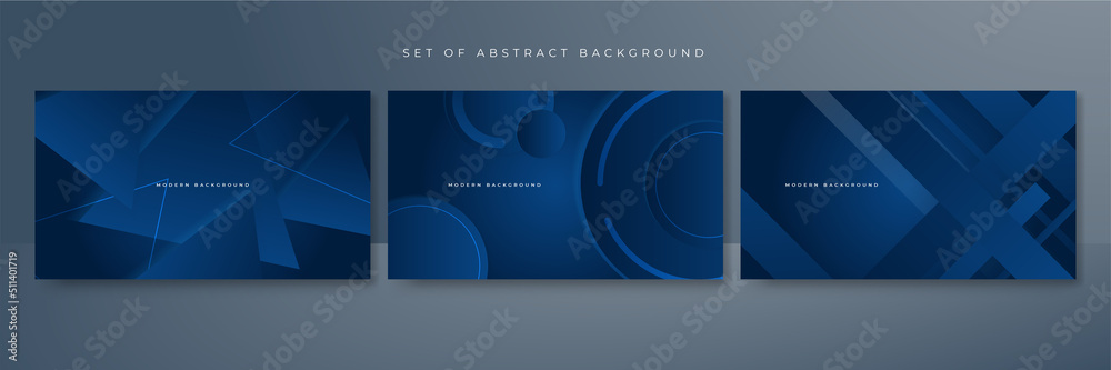 Fototapeta premium Set of abstract blue background for corporate business presentation design