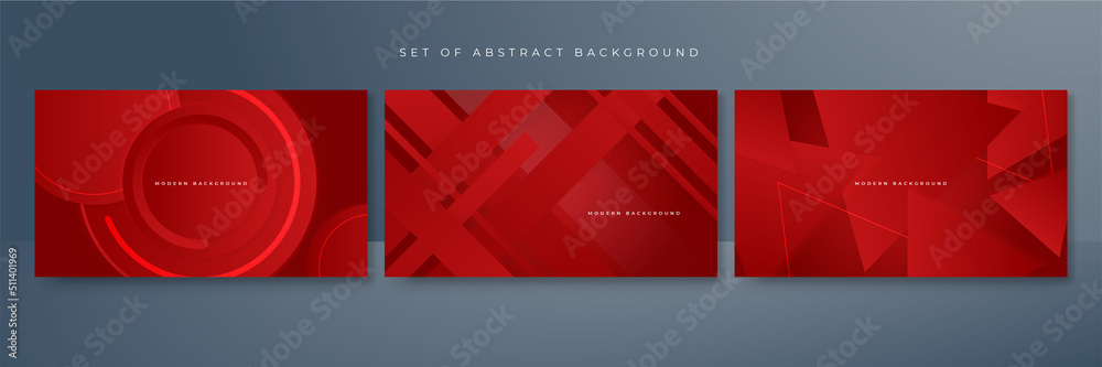 Set of red abstract background Set of red abstract background