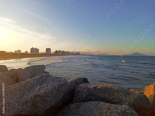 Praia de Navegantes/SC ao por do sol photo