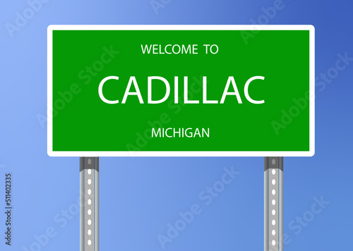 Vector Signage-Welcome to Cadillac, Michigan