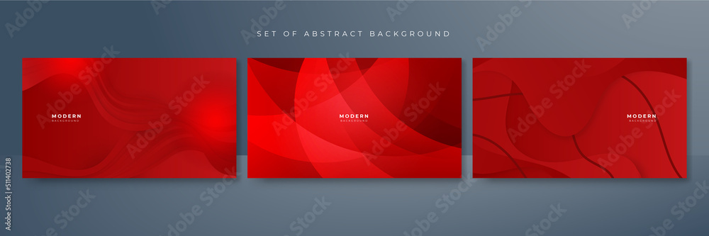 Set of abstract lines pattern technology on red gradients background for business presentation design template. Set of abstract lines pattern technology on red gradients background for business presentation design template.