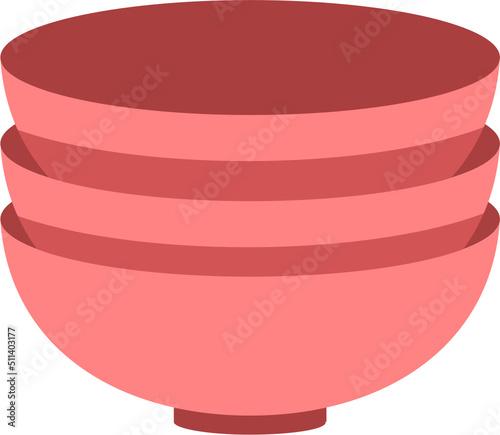 Stack of Bowls Cartoon Vector Illustration