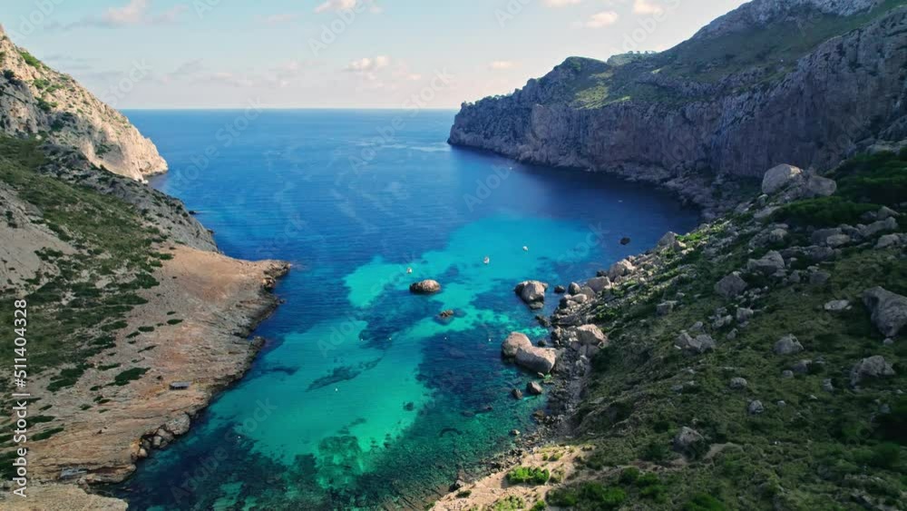 Paradise alike blue sea location in Mallorca, Cap de Formentor, Serra de Tramuntana, Balearic Islands, Spain. Paradise alike blue sea location in Mallorca, Cap de Formentor, Serra de Tramuntana, Balearic Islands, Spain.