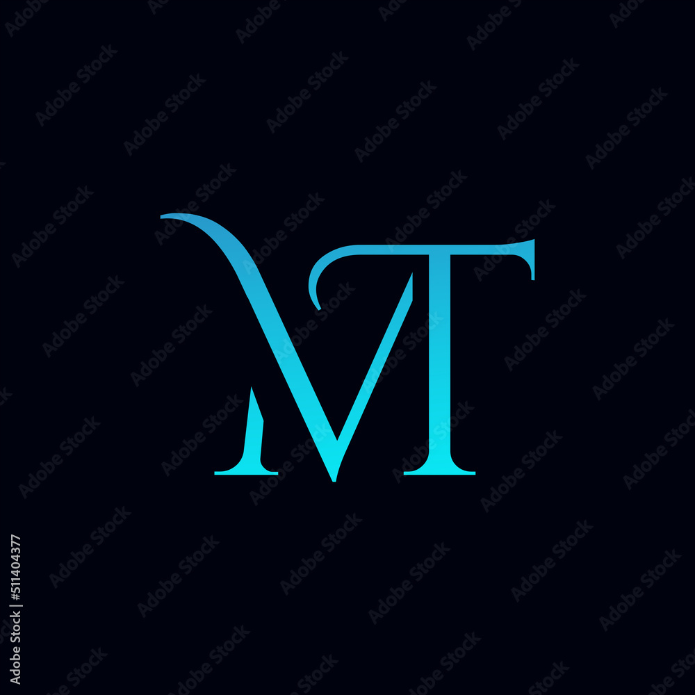 Modern letter MT logo illustration design - obrazy, fototapety, plakaty 