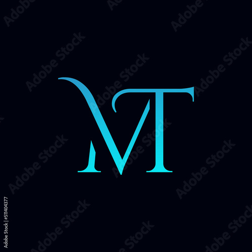 Modern letter MT logo illustration design photo