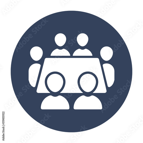 Meeting or Conference Icon. Business Activity Illustration As A Simple Vector Sign & Trendy Symbol for Design and Websites or Mobile Application.
