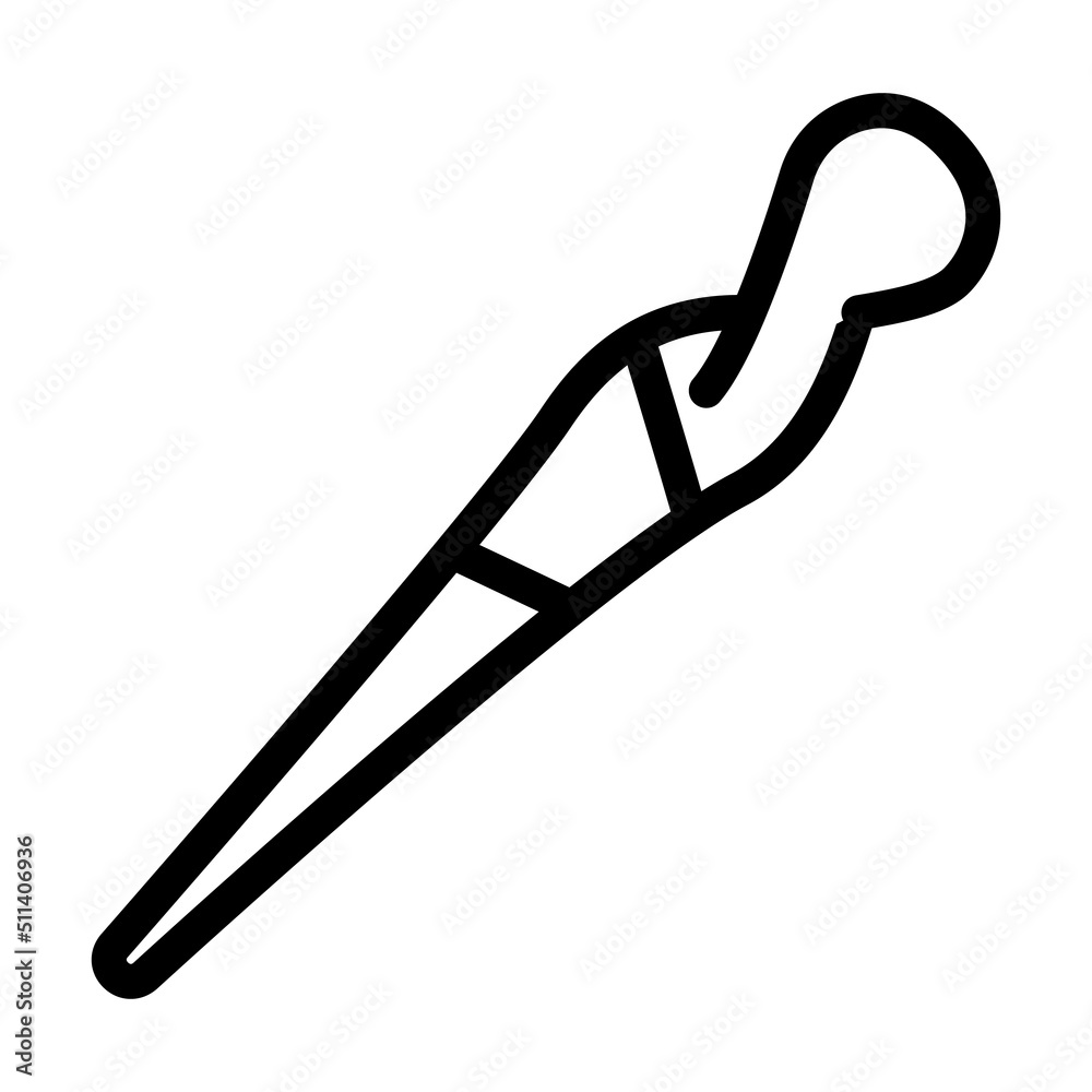 Fototapeta premium wooden hair pin line icon vector. wooden hair pin sign. isolated contour symbol black illustration