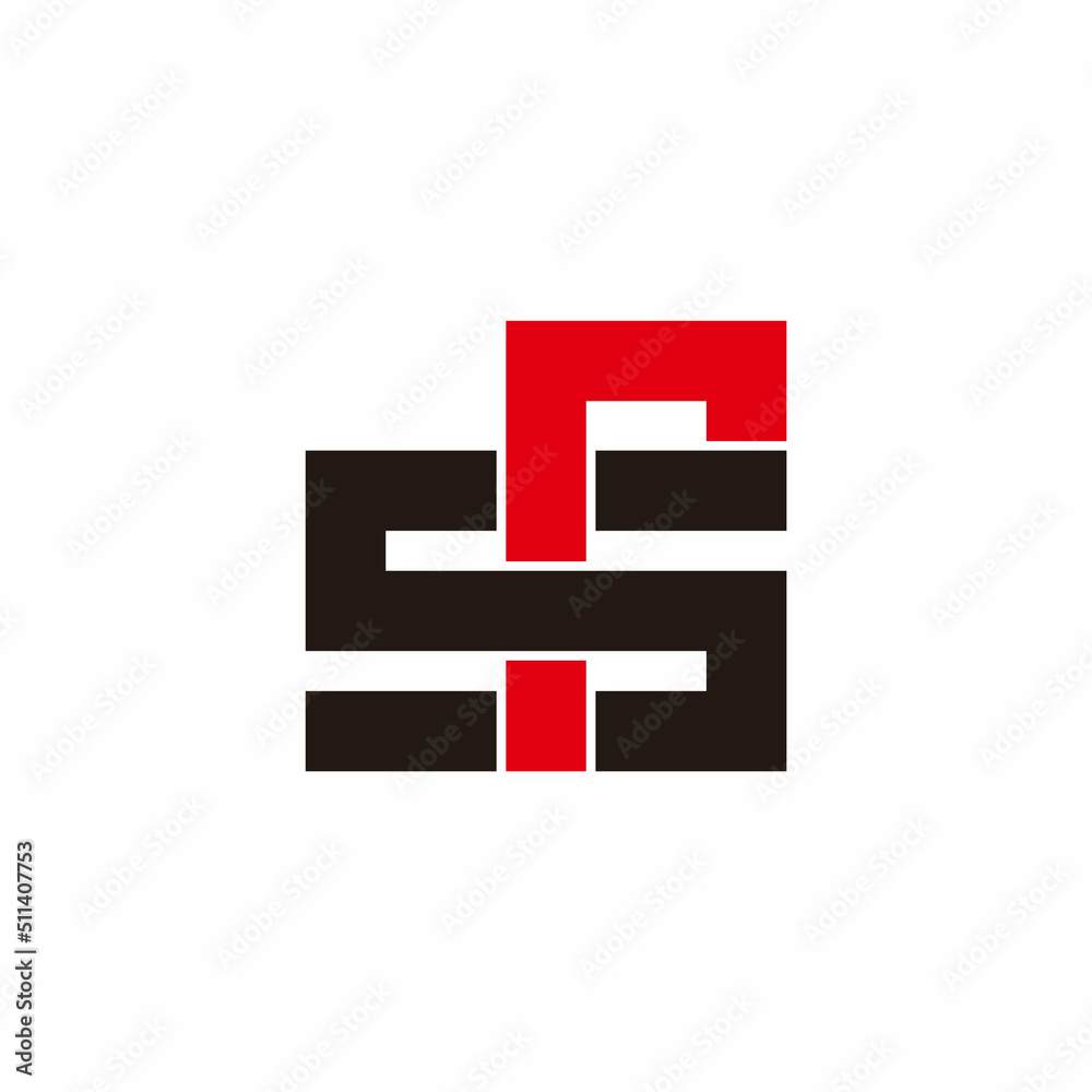 Obraz premium letter sr simple geometric linear colorful logo vector