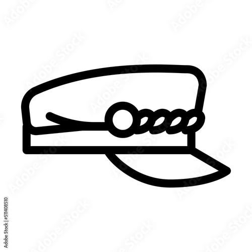cap hat line icon vector. cap hat sign. isolated contour symbol black illustration