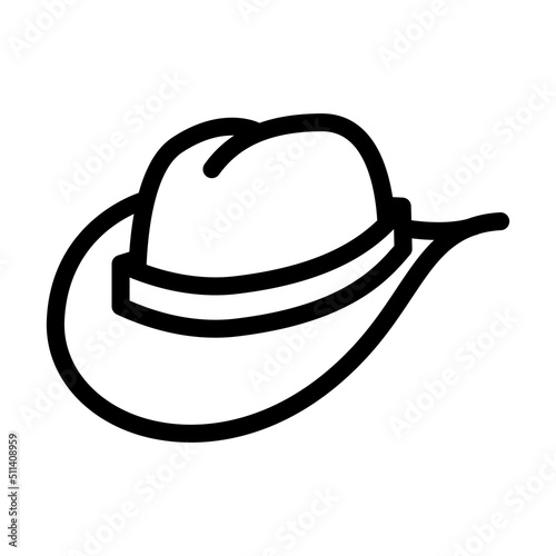 cowboy hat line icon vector. cowboy hat sign. isolated contour symbol black illustration