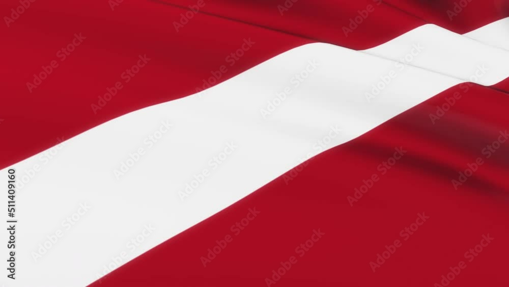 Loop of  Latvia flag waving  texture background . Latvia flag video waving in wind