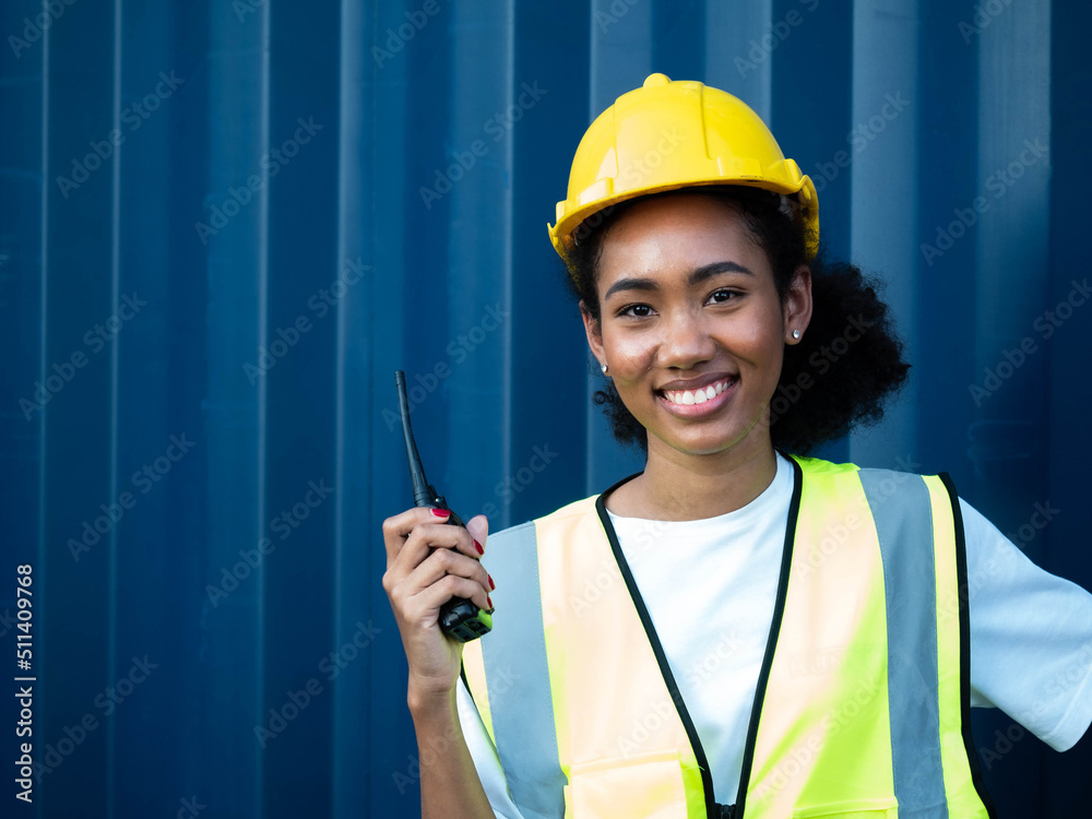 Woman female engineer foreman hardhat helmet yellow safety one person professional construction industry employment engineer builder job contractor architect protective young adult happy smile look at Woman female engineer foreman hardhat helmet yellow safety one person professional construction industry employment engineer builder job contractor architect protective young adult happy smile look at