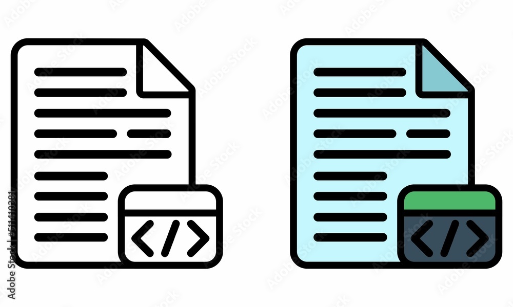 Illustration Vector Graphic of code file, coding paper, archive document icon Illustration Vector Graphic of code file, coding paper, archive document icon