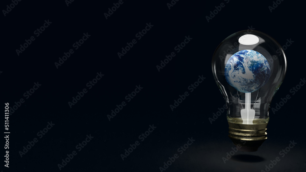 The earth in bulb for business or sci concept 3d rendering The earth in bulb for business or sci concept 3d rendering