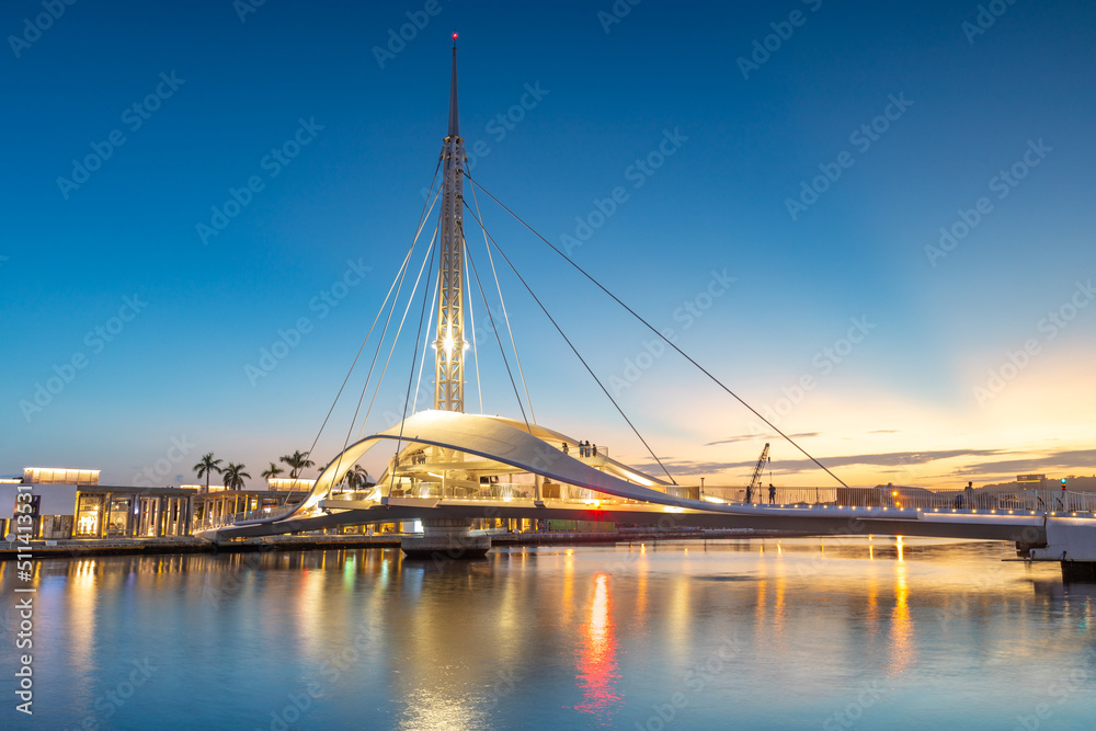 dagang bridge, big port bridge, at kaohsiung city, taiwan