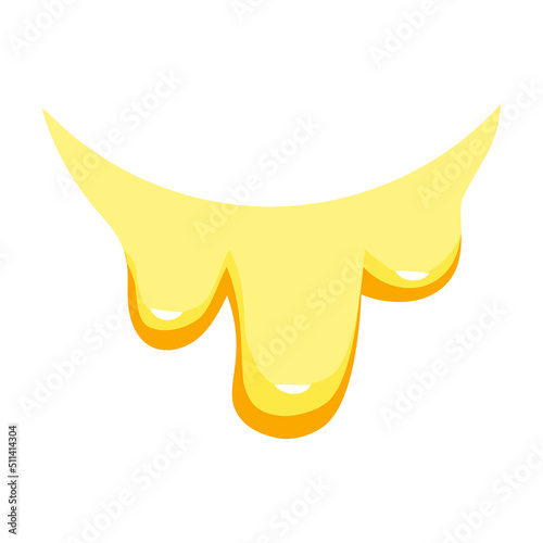 Tasty dripping honey on white background