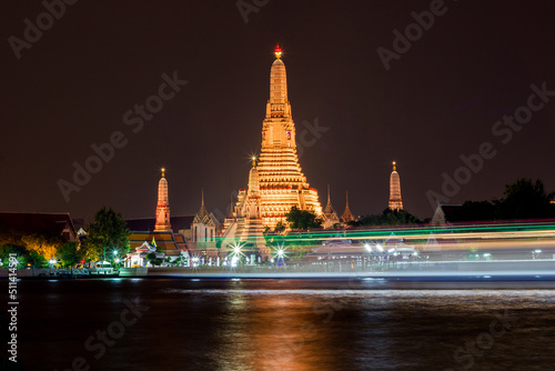 nightscape of Wat Arun Ratchawararam Ratchawaramahawihan(Temple of Dawn),Bangkok,Thailand. photo