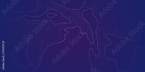 Topography Relief Territory, Sea Abyss Vector Topographic Map, Coordinates Conceptual User Interface Dark Blue Background, Topography map background. Vector geographic contour map.