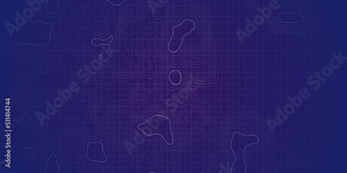 Sea Abyss Vector Topographic Map, Topography Relief Territory, Outline cartography landscape, Trendy cover with wavy blue lines
