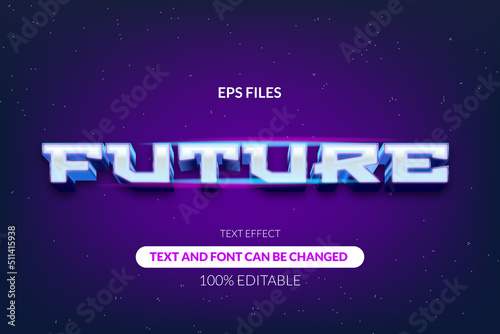 3d future technology space scifi editable text effect. eps vector file