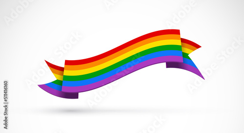 Gay pride banner with rainbow colored flag for Pride Month