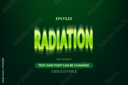 Green wave vibration radiation editable text effect. eps vector file