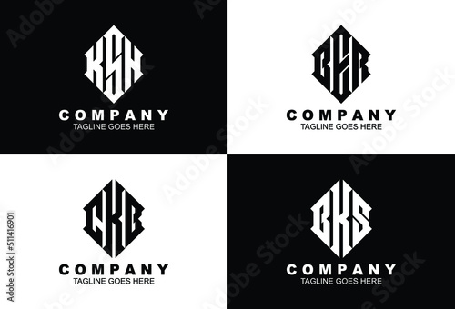 Creative letter monogram logo design with stationery template