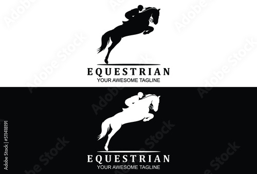 logo mark silhouette horse equestrian  template