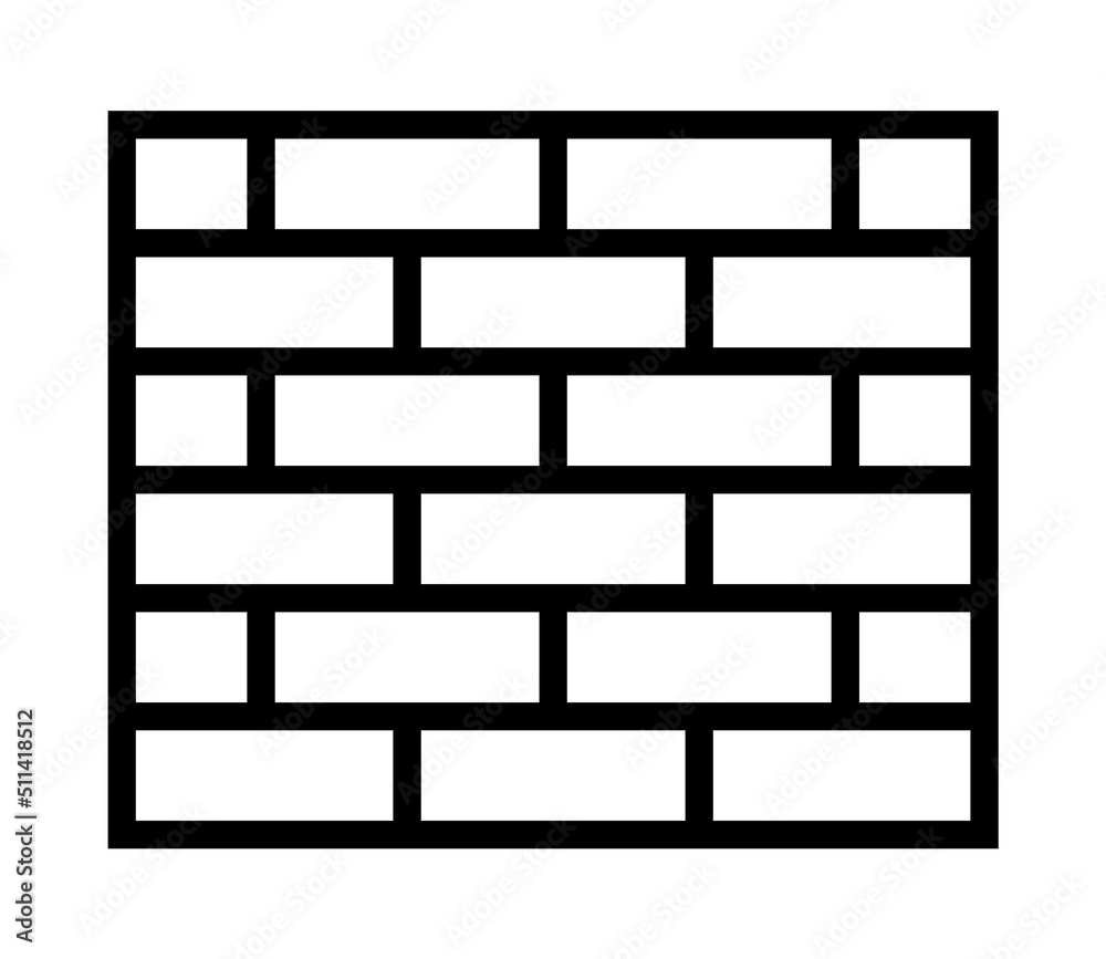 Brick wall line art vector icon for apps and websites Stock Vector Adobe Stock