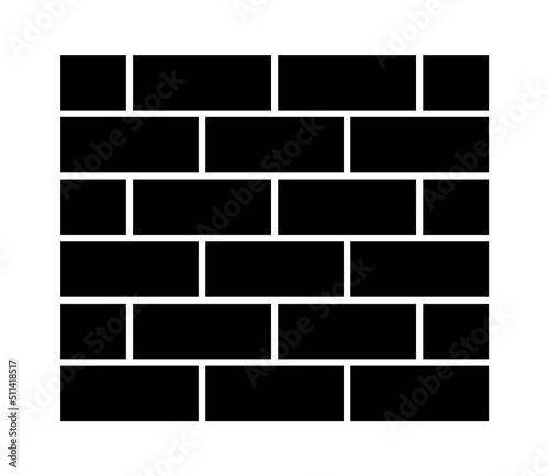 Brick wall flat vector icon for apps and websites