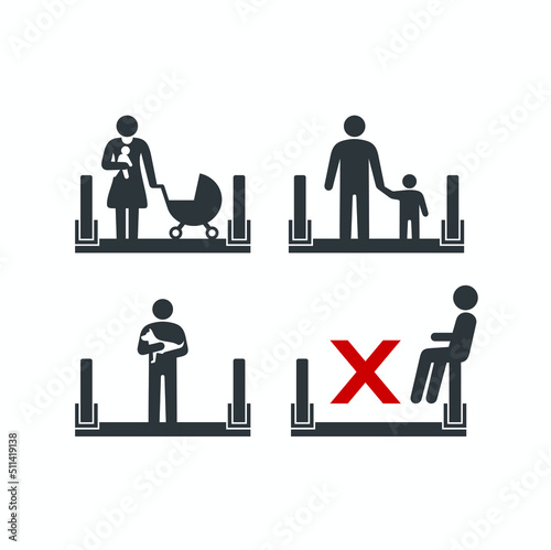 escalator guide illustration, vector art.