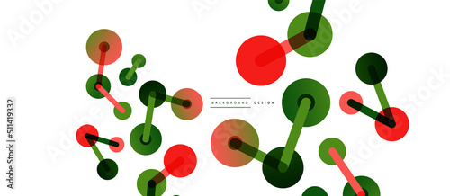 Wallpaper Mural Line points connections geometric abstract background. Circles connected by lines. Trendy techno business template for wallpaper, banner, background or landing Torontodigital.ca