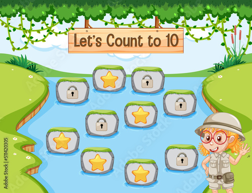 Game background template with stars and locks