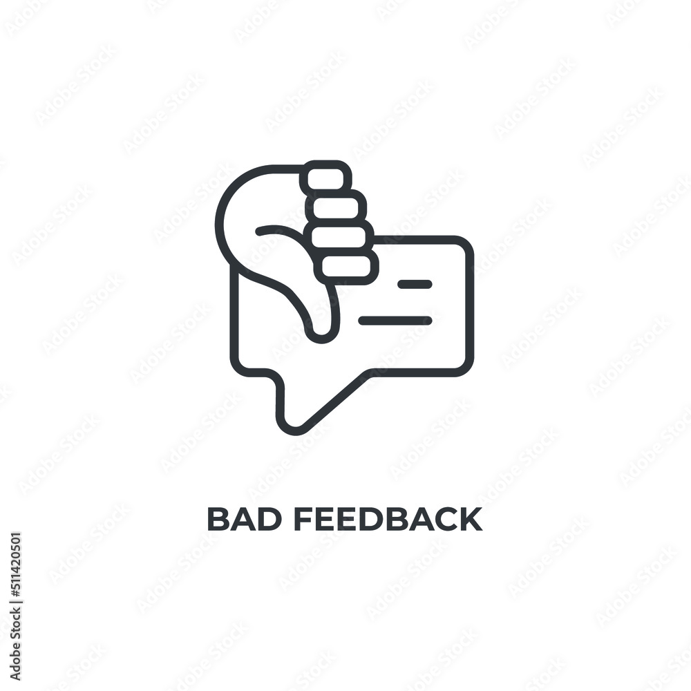 bad feedback line icon. linear style sign for mobile concept and web design. Outline vector icon. Symbol, logo illustration. Vector graphics bad feedback line icon. linear style sign for mobile concept and web design. Outline vector icon. Symbol, logo illustration. Vector graphics