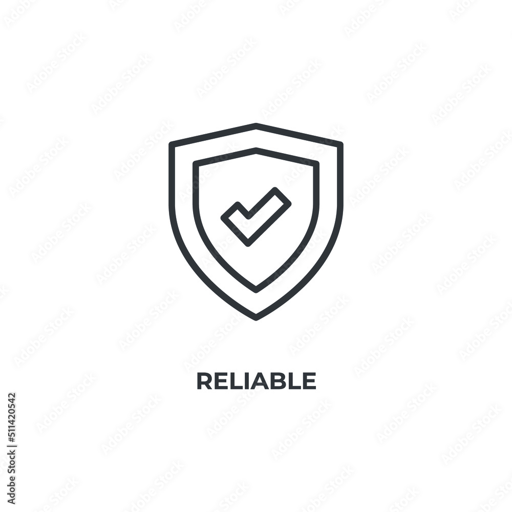 reliable line icon. linear style sign for mobile concept and web design. Outline vector icon. Symbol, logo illustration. Vector graphics - obrazy, fototapety, plakaty 