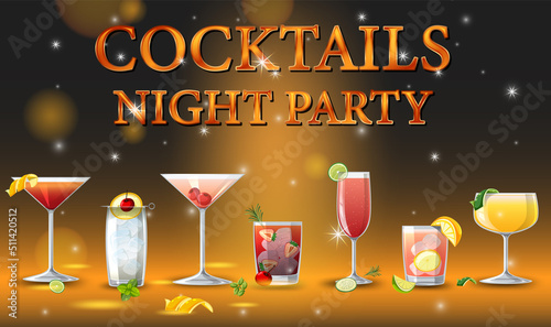 Cocktails Night Party Banner