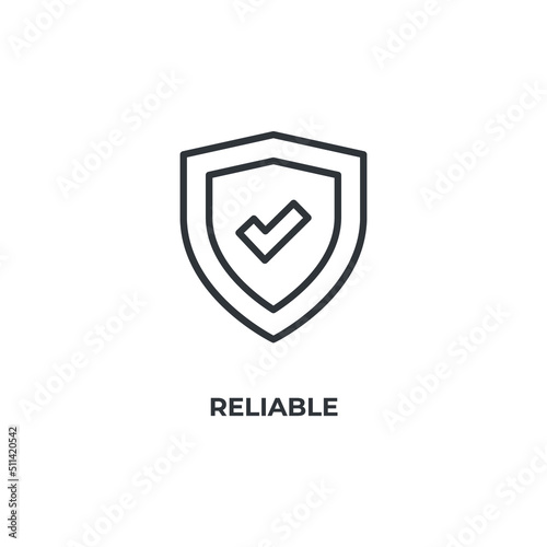 reliable line icon. linear style sign for mobile concept and web design. Outline vector icon. Symbol, logo illustration. Vector graphics