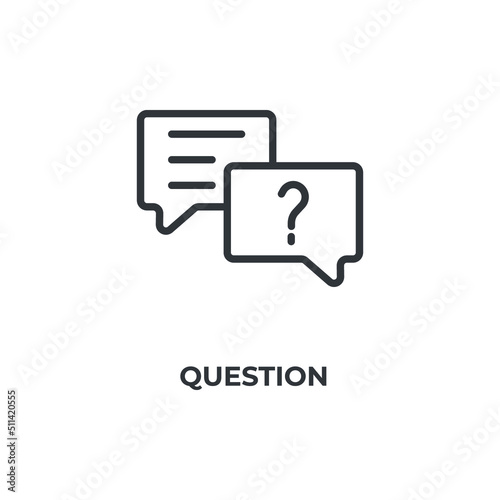 question line icon. linear style sign for mobile concept and web design. Outline vector icon. Symbol, logo illustration. Vector graphics