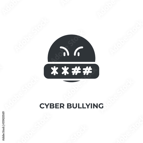 cyber bullying vector icon. filled flat sign for mobile concept and web design. Symbol, logo illustration. Vector graphics