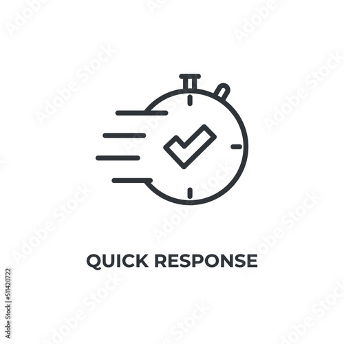 quick response line icon. linear style sign for mobile concept and web design. Outline vector icon. Symbol, logo illustration. Vector graphics photo