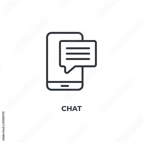 chat line icon. linear style sign for mobile concept and web design. Outline vector icon. Symbol, logo illustration. Vector graphics