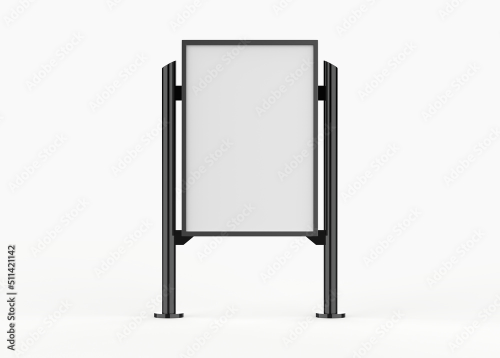 Street advertising stand for advertising. Mockup billboard. 3d illustration Street advertising stand for advertising. Mockup billboard. 3d illustration